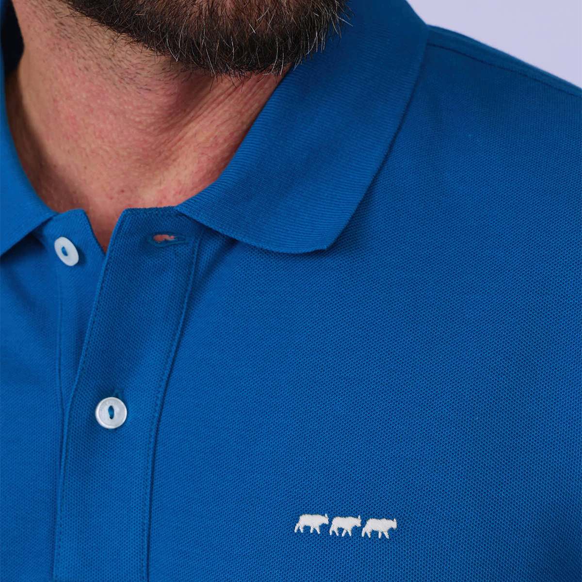 Polo Collin bleu canard, MISE AU GREEN