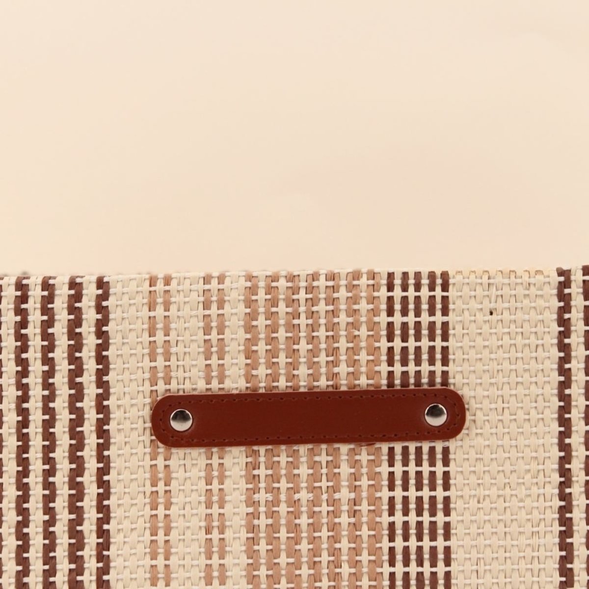 Demi panier cube en tissage papier 31x31x15cm beige, ORNAMI