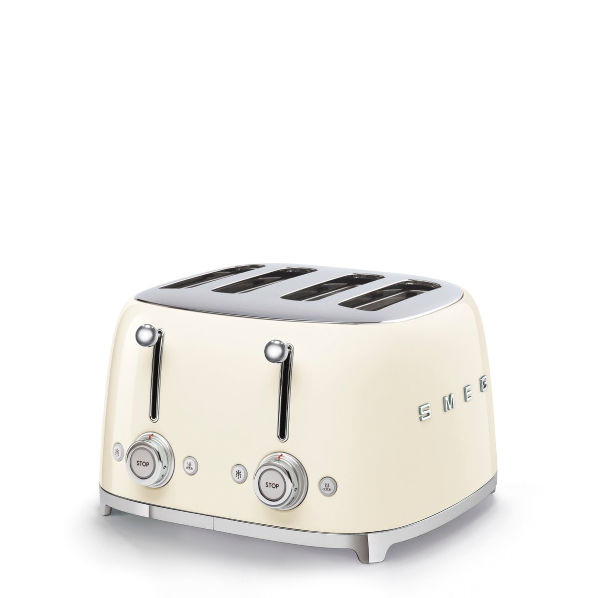 Grille-pain 4 fentes 4 tranches TSF03 crème brillant, SMEG