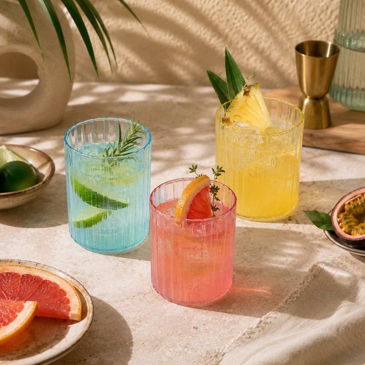 Lot de 6 verres, KYOTO multicolore, ARTIME