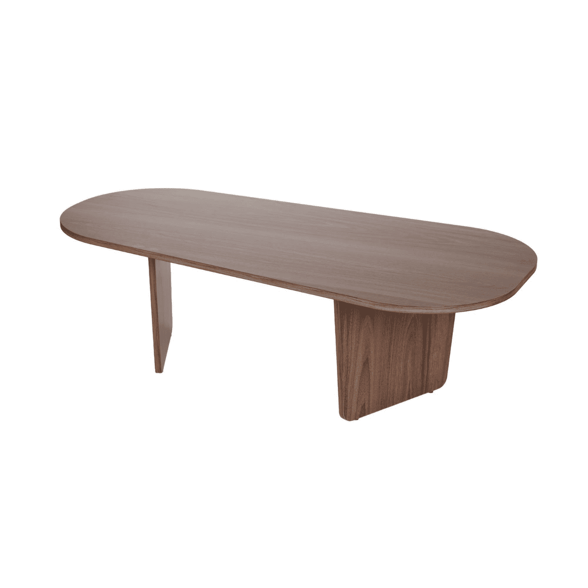 Table basse avec plateau aux bords arrondis noyer, CALICOSY