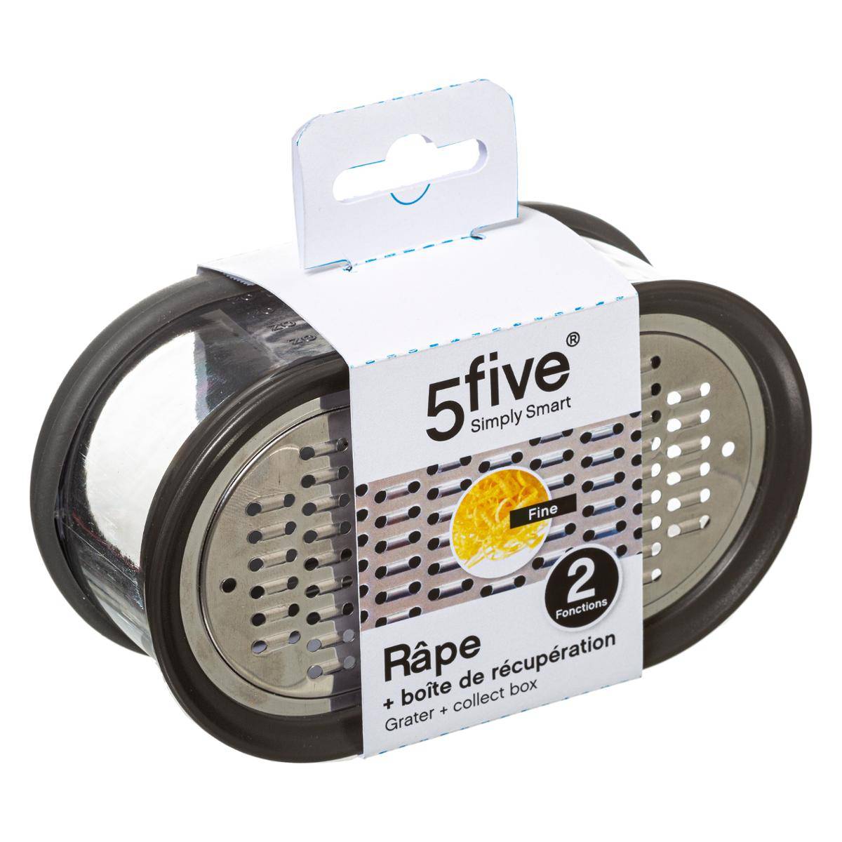 Râpe à fromage avec boîte de récupération ESSENTIELS gris, 5FIVE SIMPLY SMART