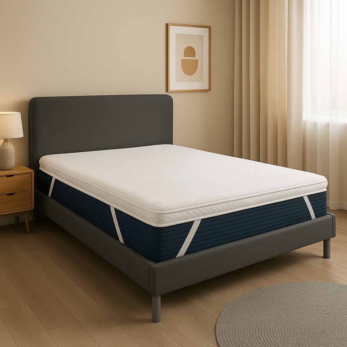 Surmatelas latex moelleux blanc, DUNLOPILLO