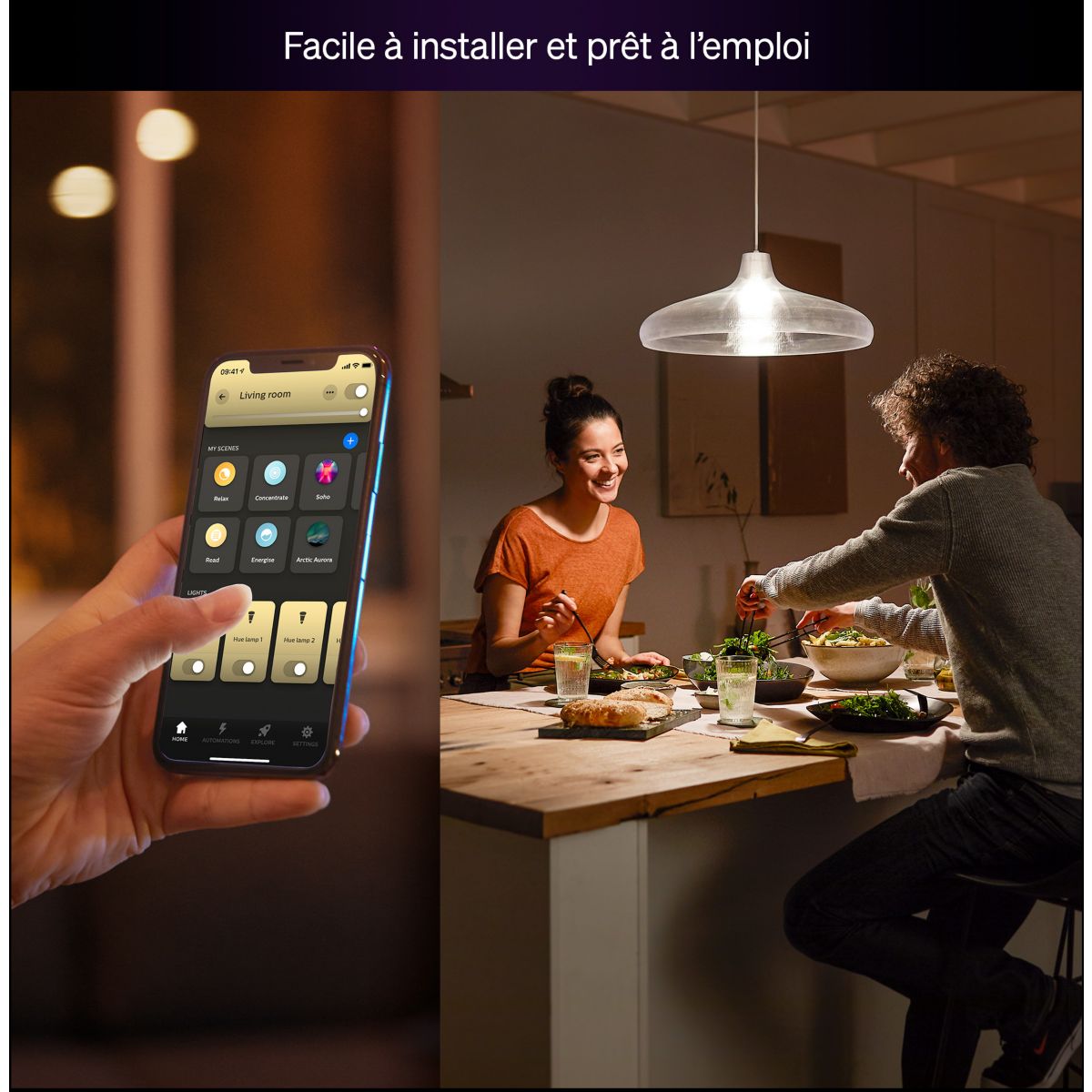 Ampoule LED connectée E27 White 75W couleur unique, PHILIPS HUE