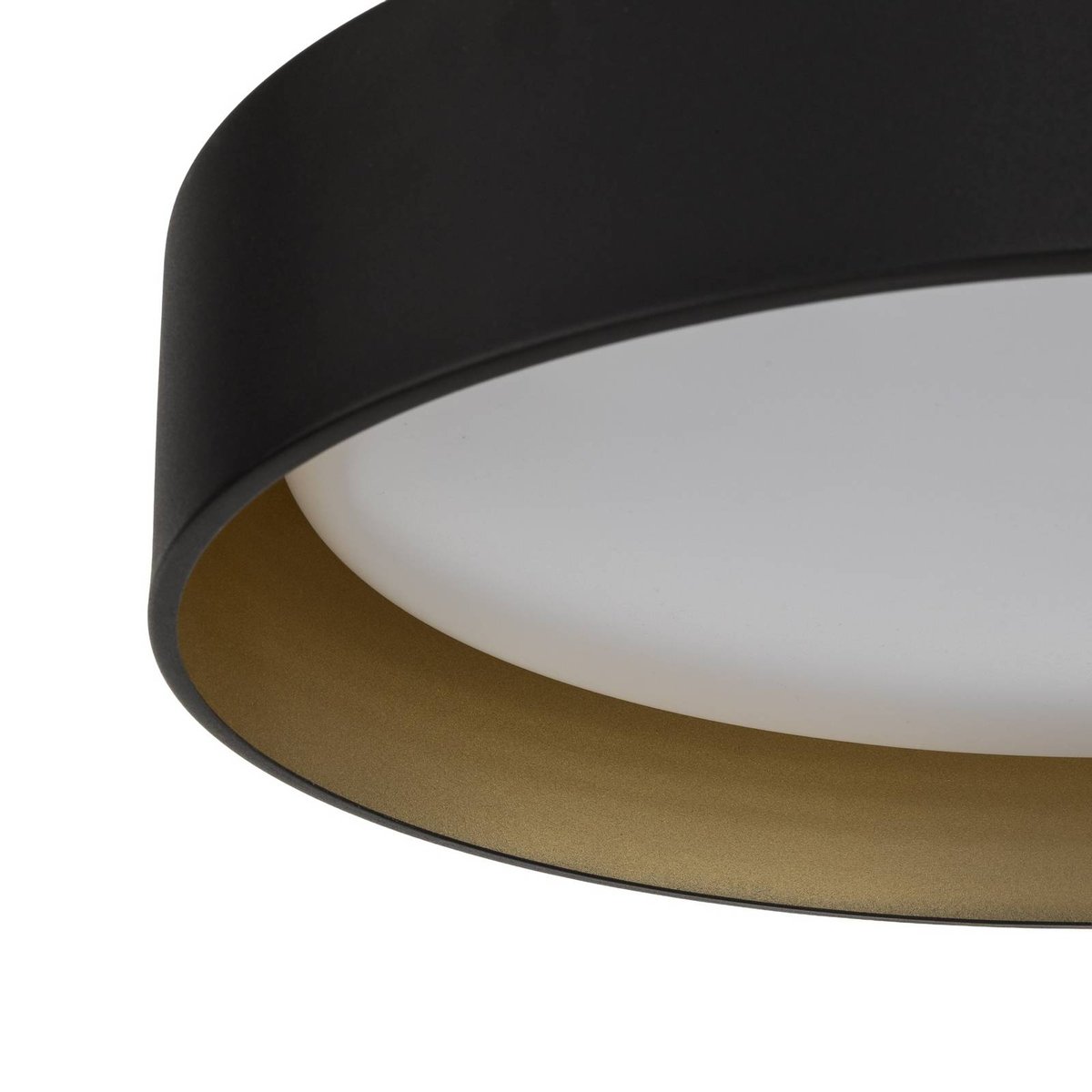 Plafonnier moderneLED, Gracjan noir, doré, LINDBY