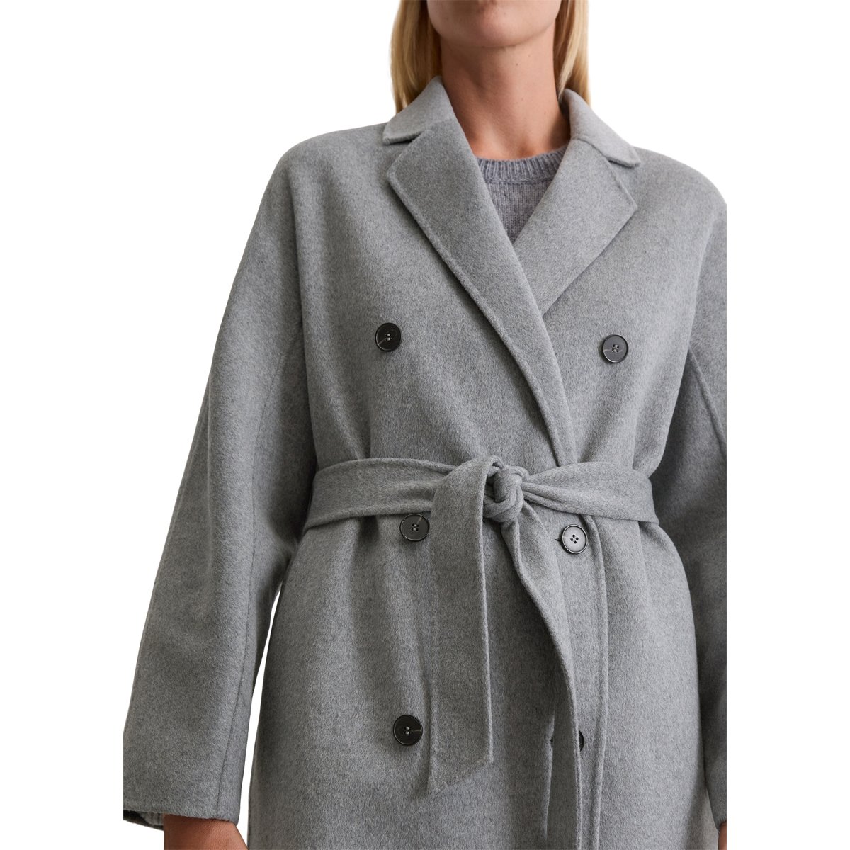 Manteau relaxed en mélange de laine double face gris clair, MARC O'POLO