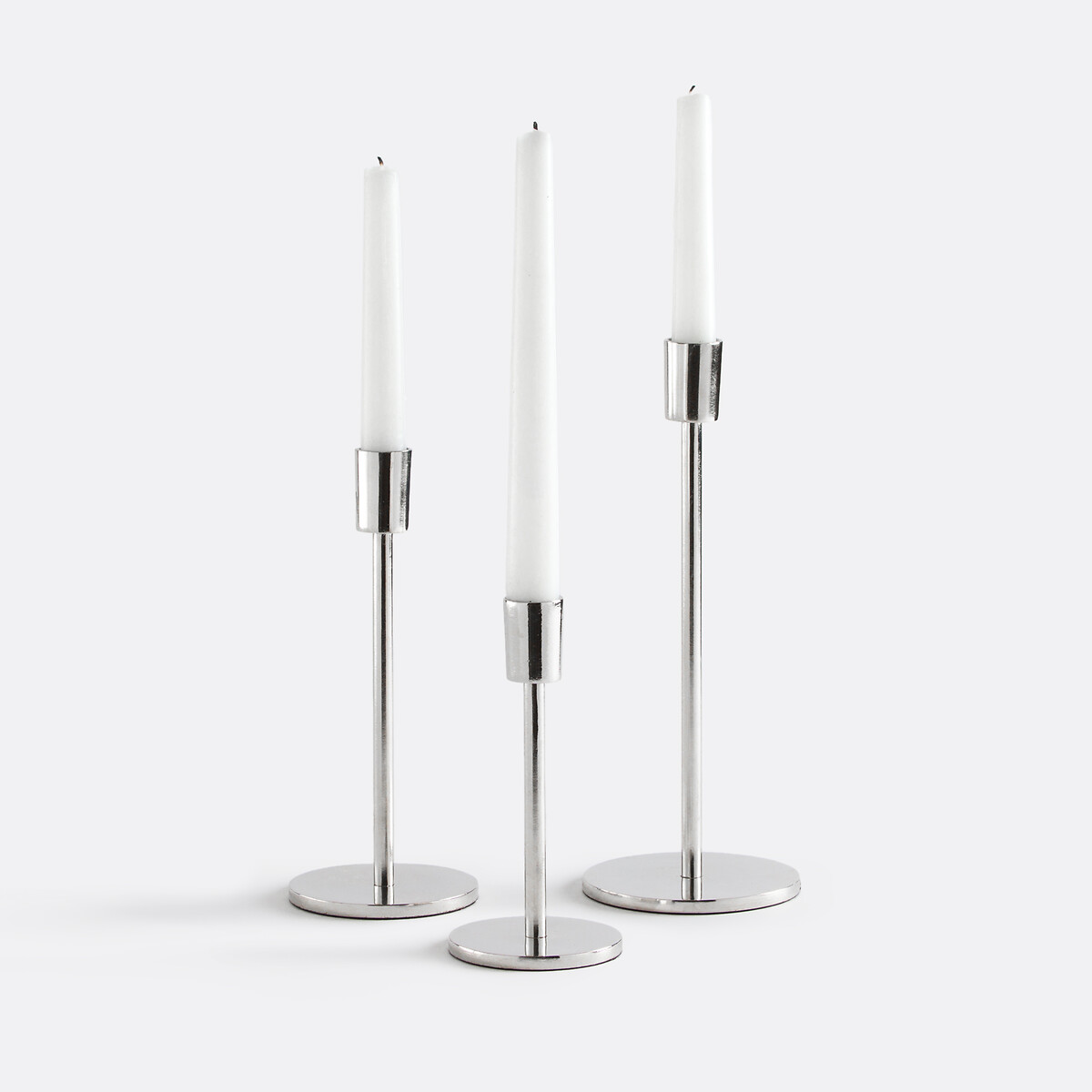 Set of 3 Oror Candle Holders in Chrome-Plated Aluminium chrome, LA REDOUTE INTERIEURS