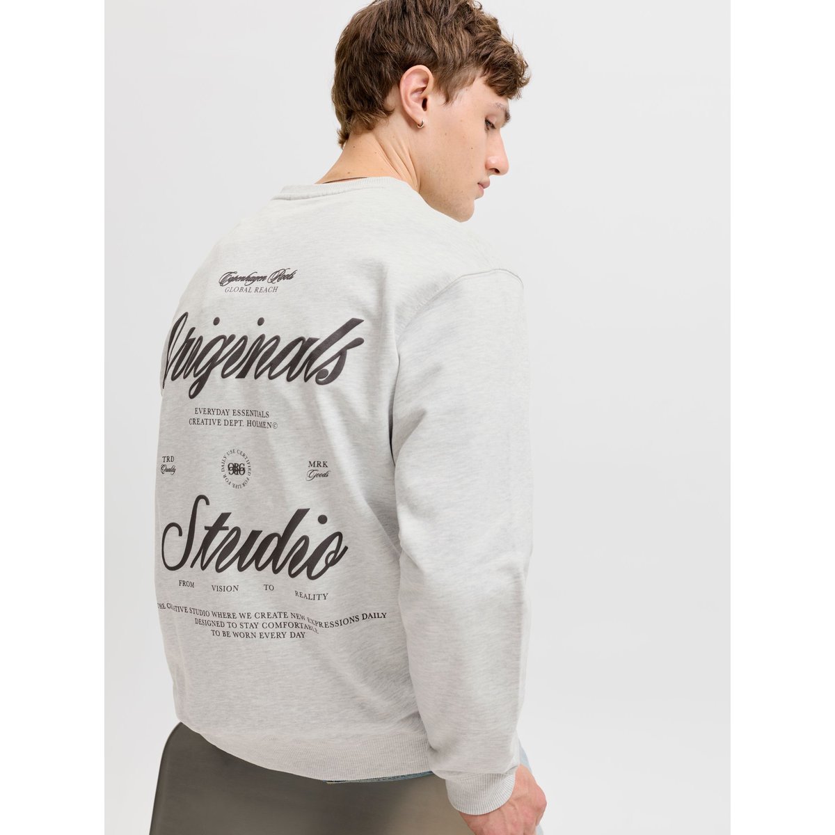 Sweat-Shirt white melange, JACK & JONES