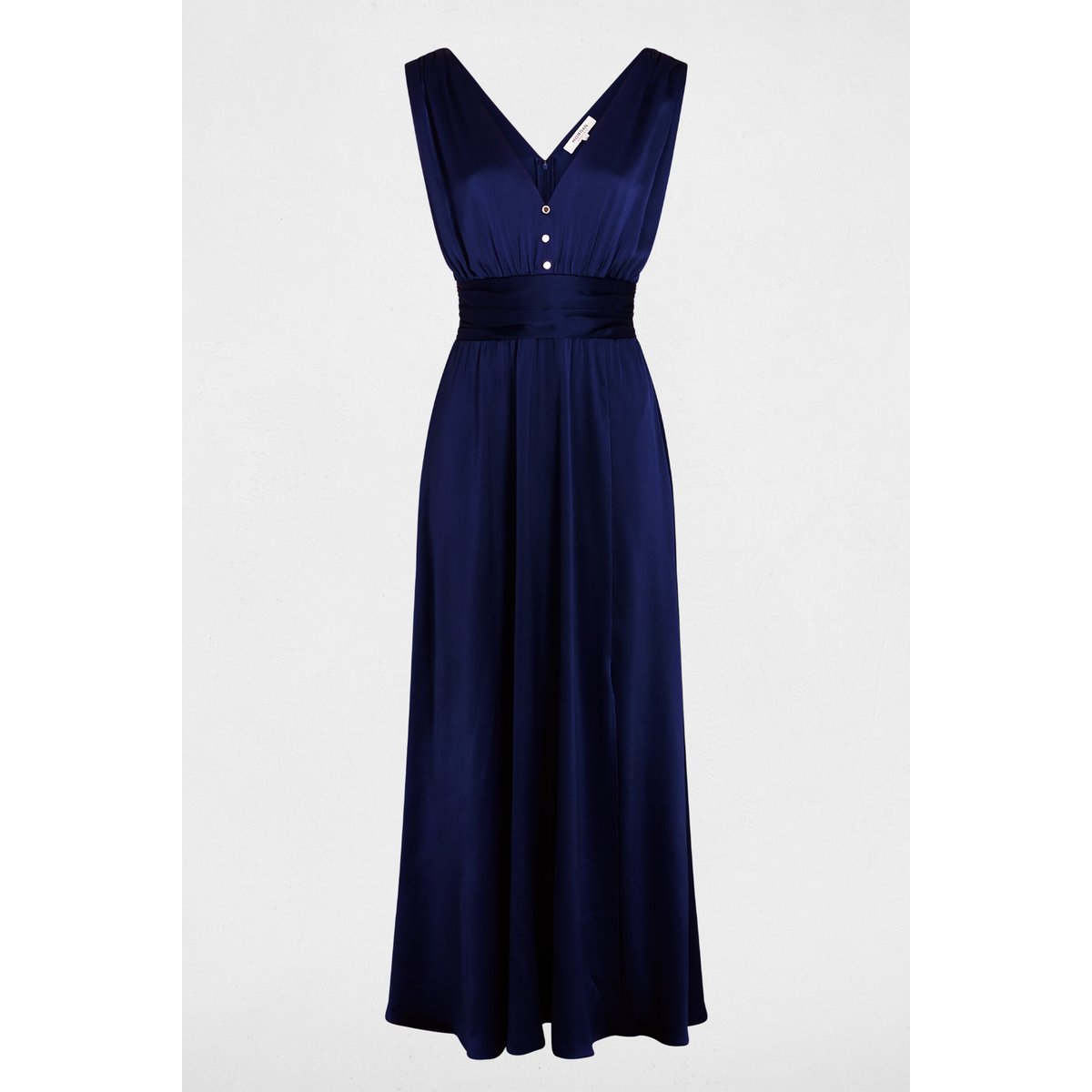 Robe longue fluide bleu marine, MORGAN