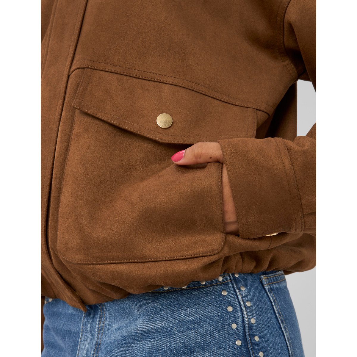 Blouson suédine marron foncée, BZB