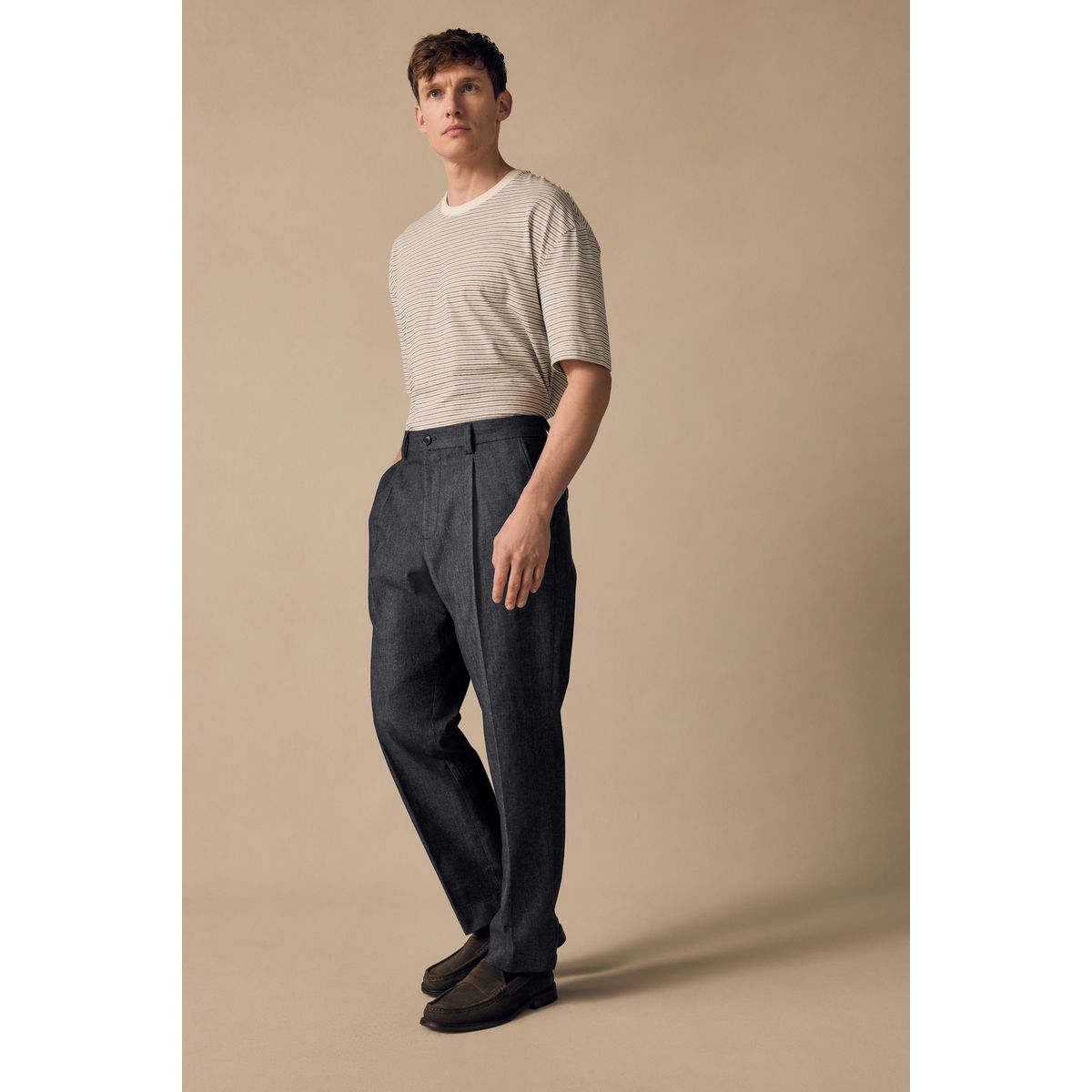 Pantalon de costume décontracté en denim bleu, NEXT