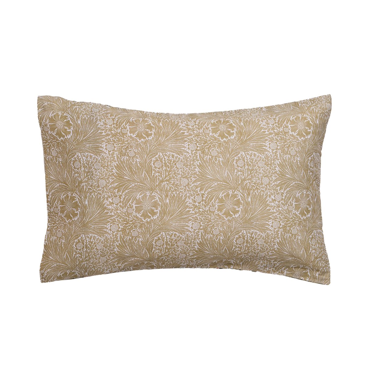Parure de lit, housse de couette fleurie + 2 taies pour grand lit 2 personnes Oiseaux et fraisiers vert, ocre, orangé, WILLIAM MORRIS AT HOME