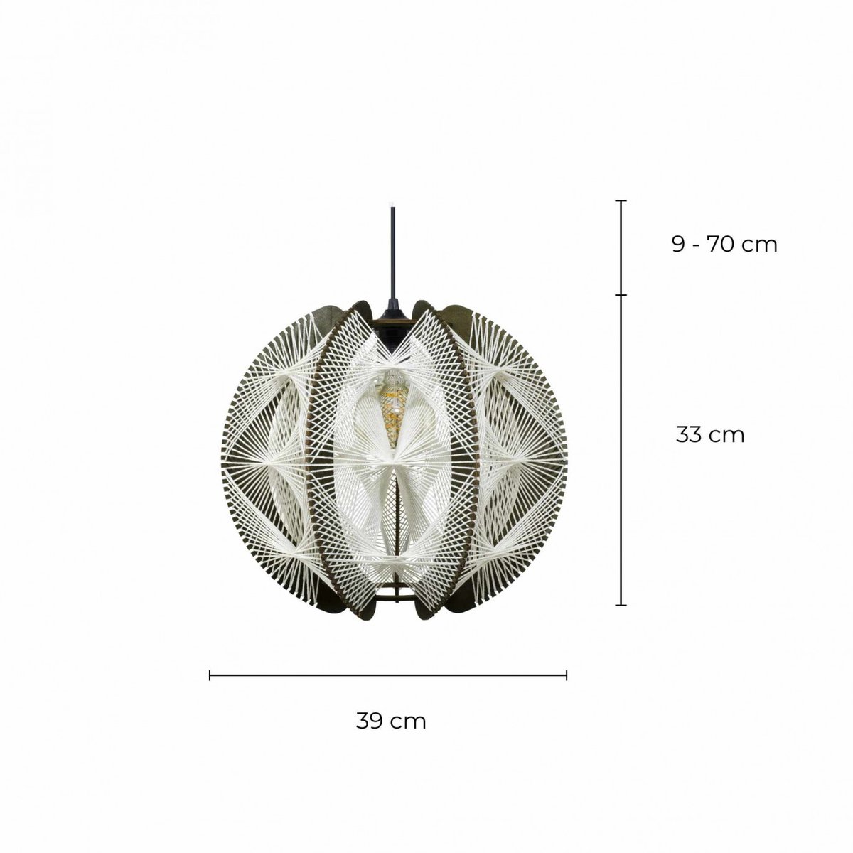 Suspension en fibres de bois de tilleul et fil de coton, TRADIA marron, C-CREATION