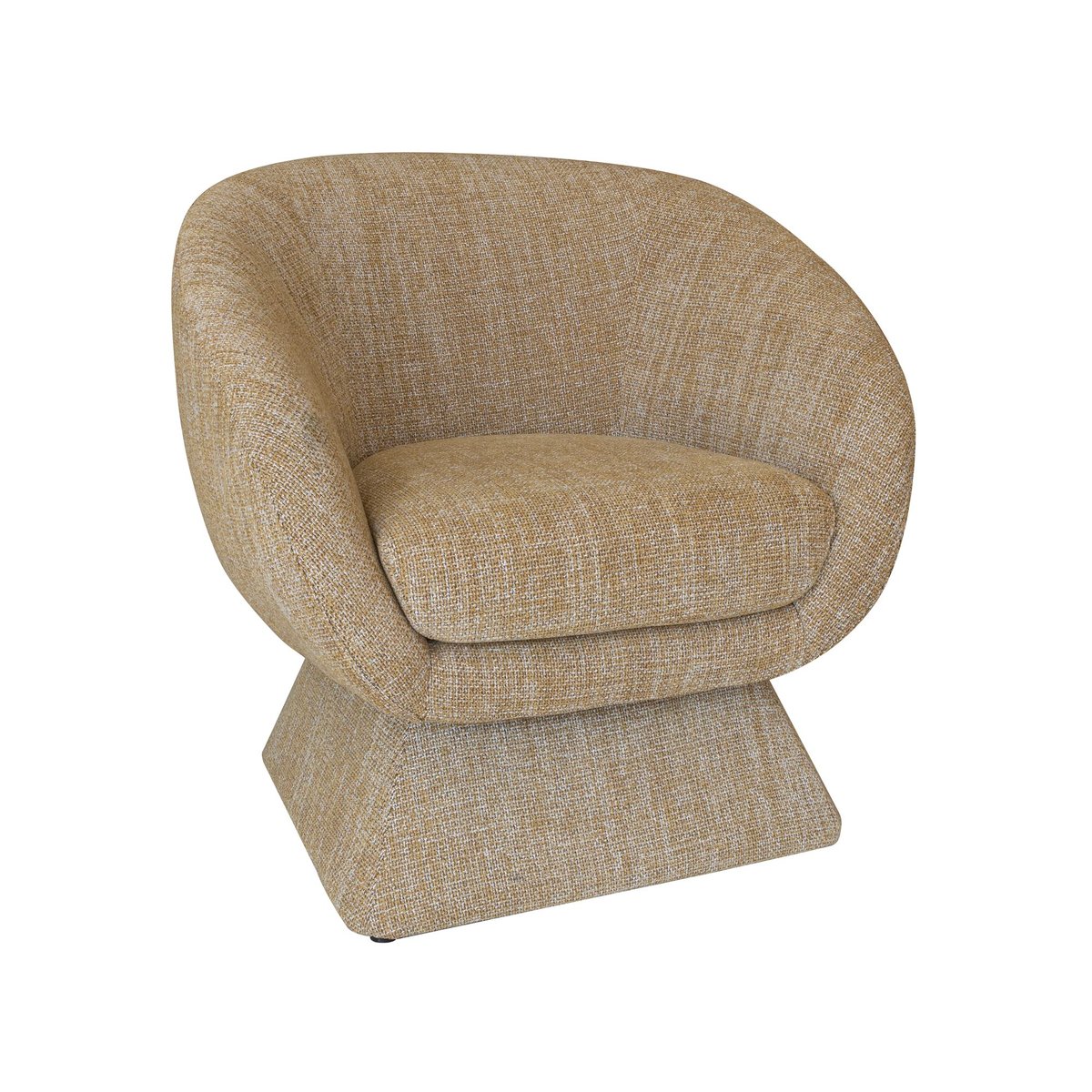 Fauteuil pivotant en tissus, SIXTIES jaune, NOW'S HOME