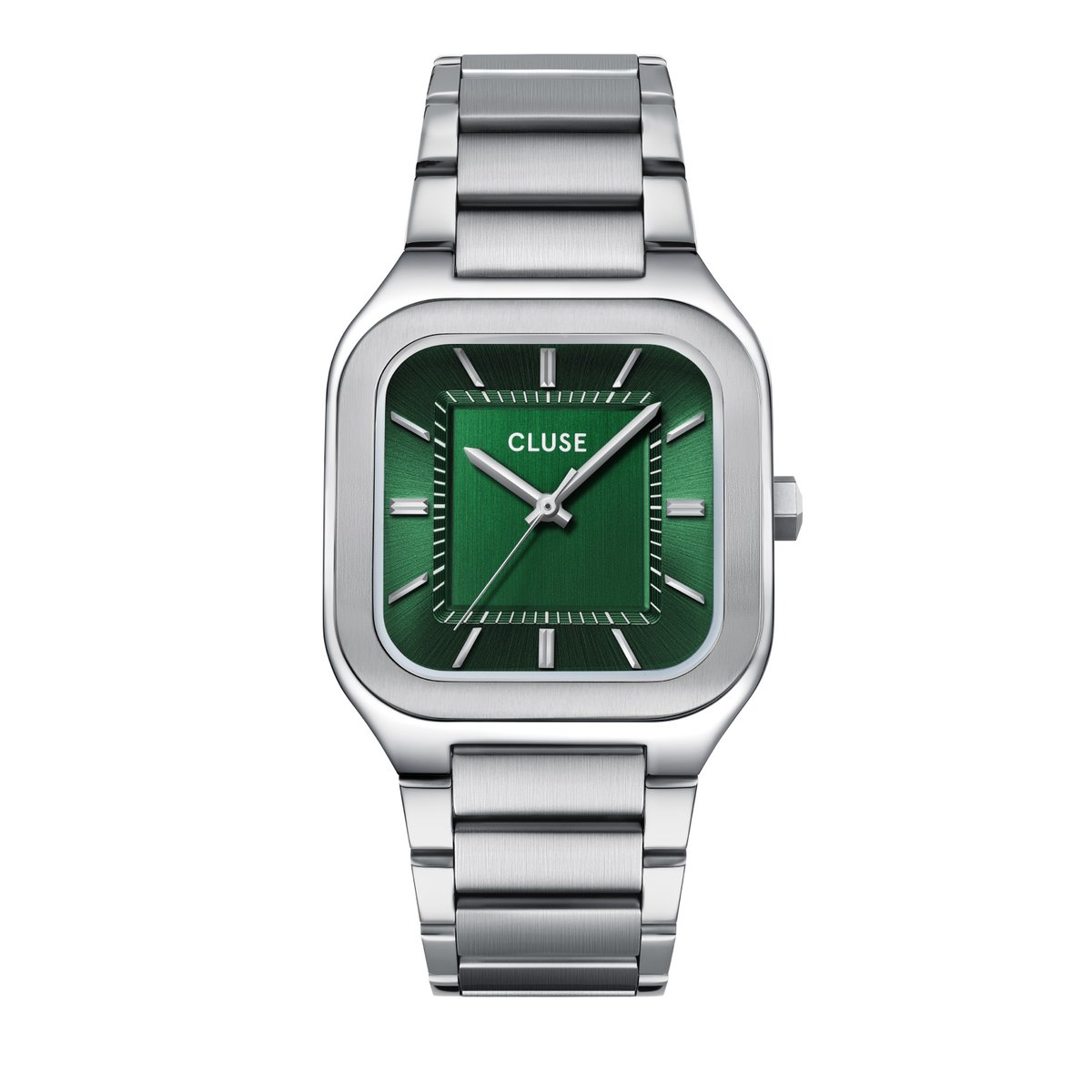 Montre Analogique  QUADRUS argenté vert argenté, CLUSE