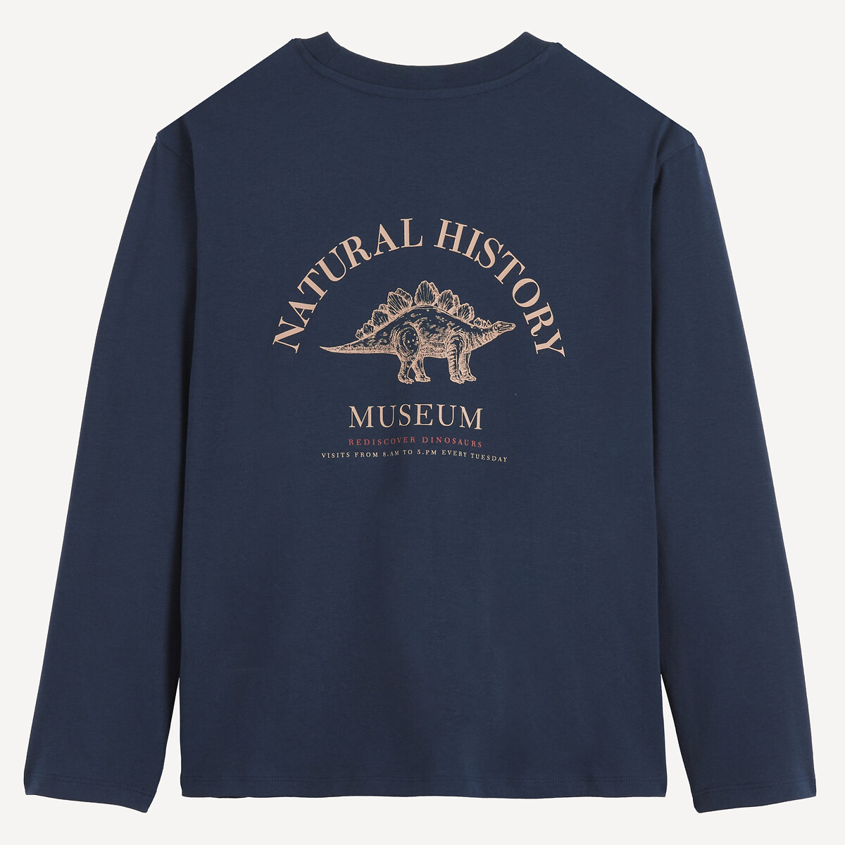 T-shirt à manches longues, imprimé dinosaure au dos bleu marine, LA REDOUTE COLLECTIONS