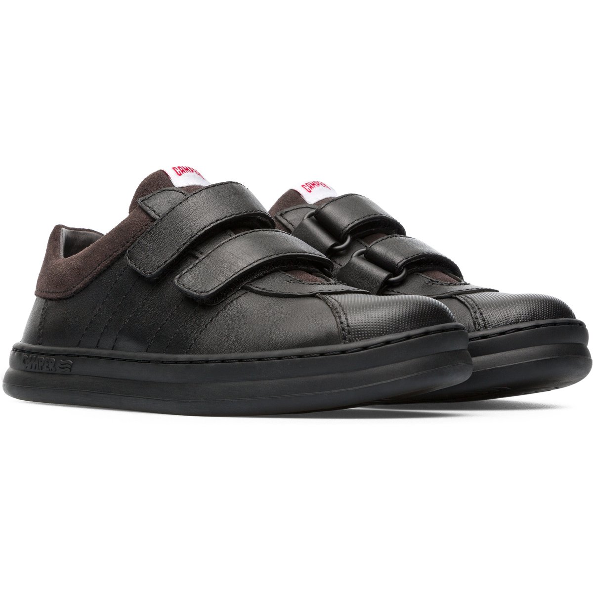 Baskets Cuir Velcro Runner Four noir, CAMPER