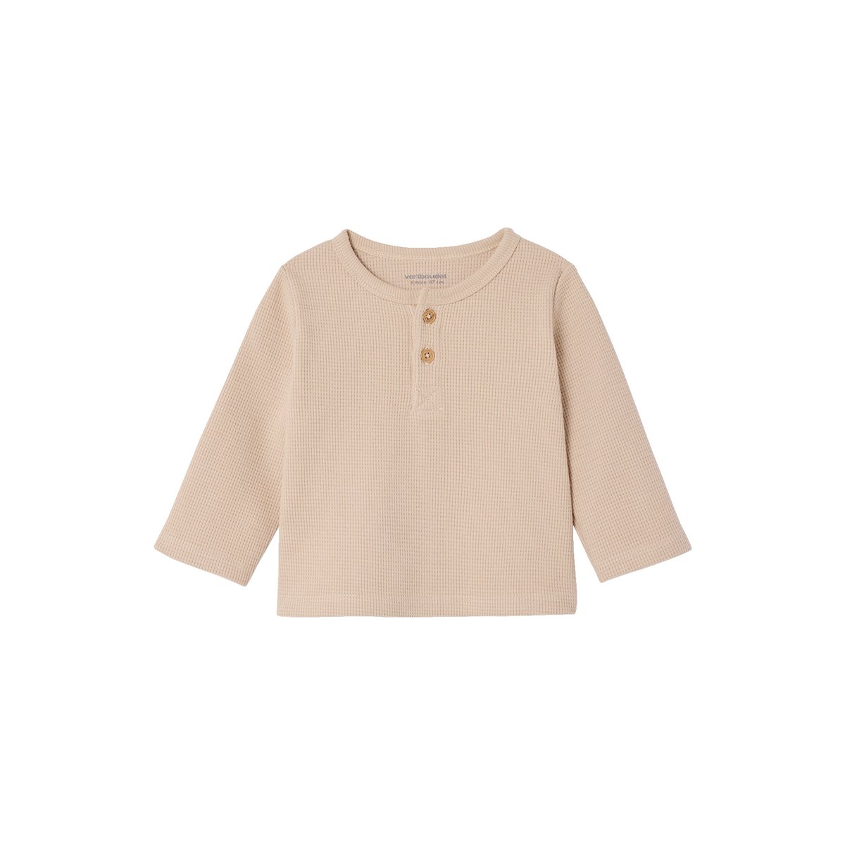 Lot de 2 T-shirts manches longues nid d'abeille rayé marine, VERTBAUDET