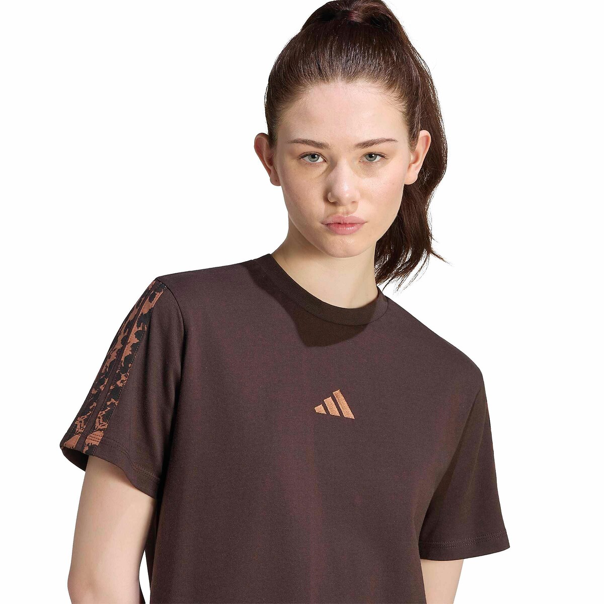 Leopard Print Stripes Short Sleeve T-Shirt leopard print, ADIDAS SPORTSWEAR