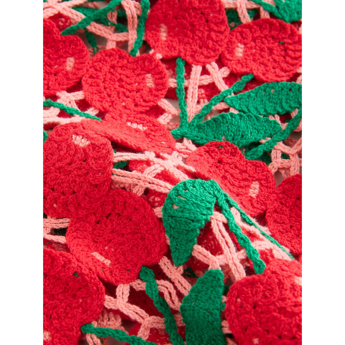 Pull crochet coton à épaules dénudées rouge cerise, NEXT