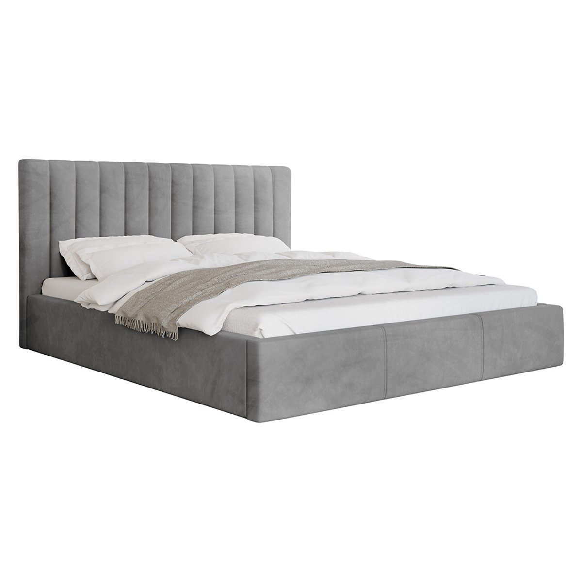 Lit coffre - ROSARIO gris, BEST MOBILIER