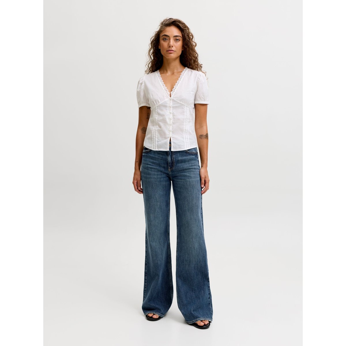 Jean Coupe Évasée dark blue denim, JJXX