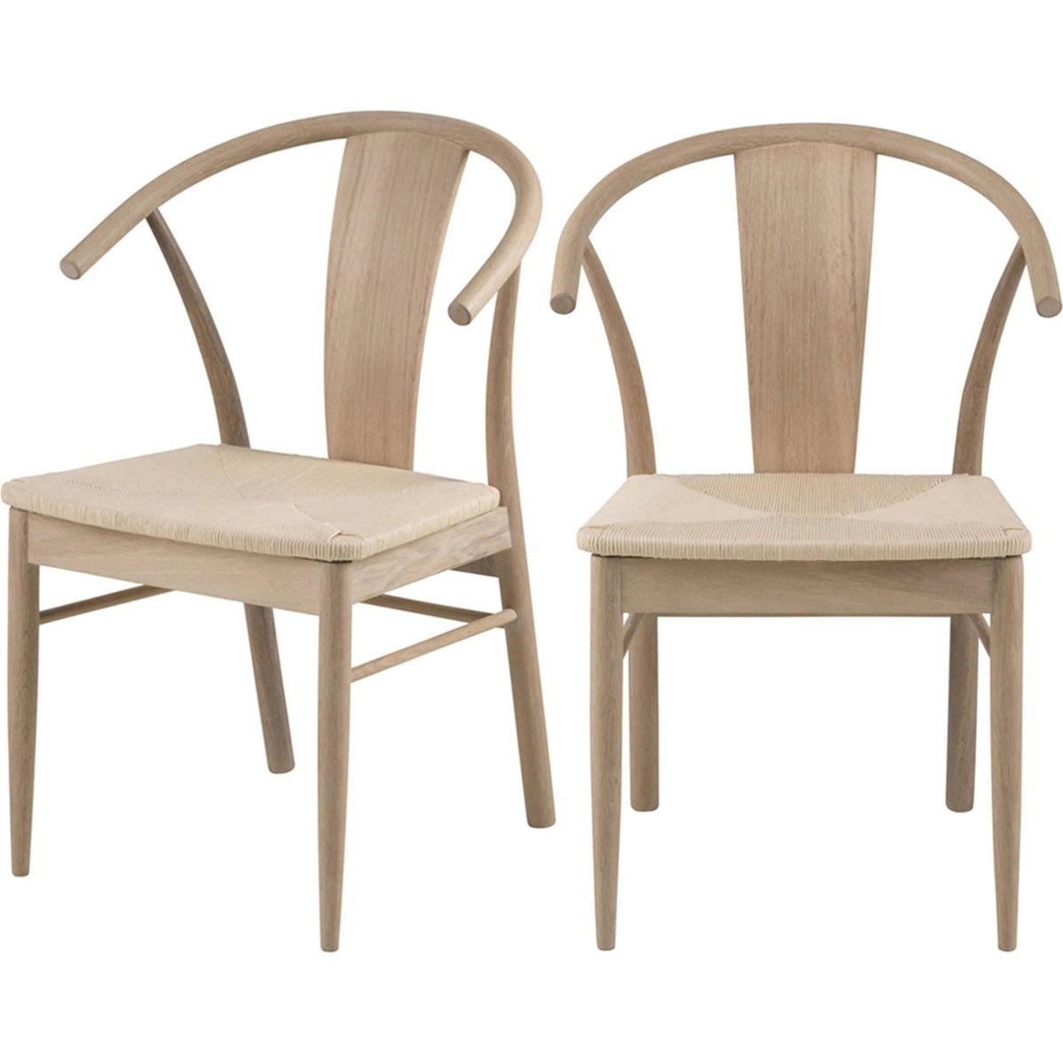 Chaise ABSOLUTNO en bois, Assise tressée chêne huilé clair et assise beige, RECOLLECTION