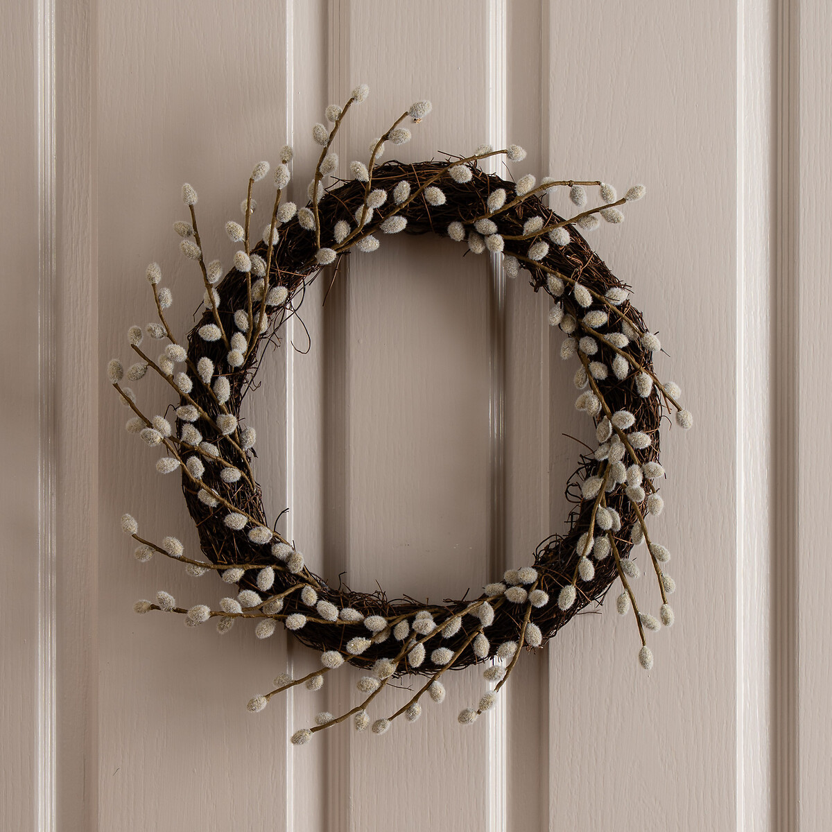 35cm Pussy Willow Wreath natural, SO'HOME