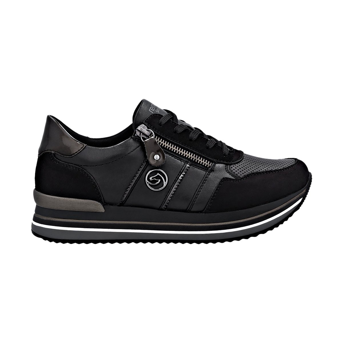 Basket Cuir Rock noir comb, REMONTE