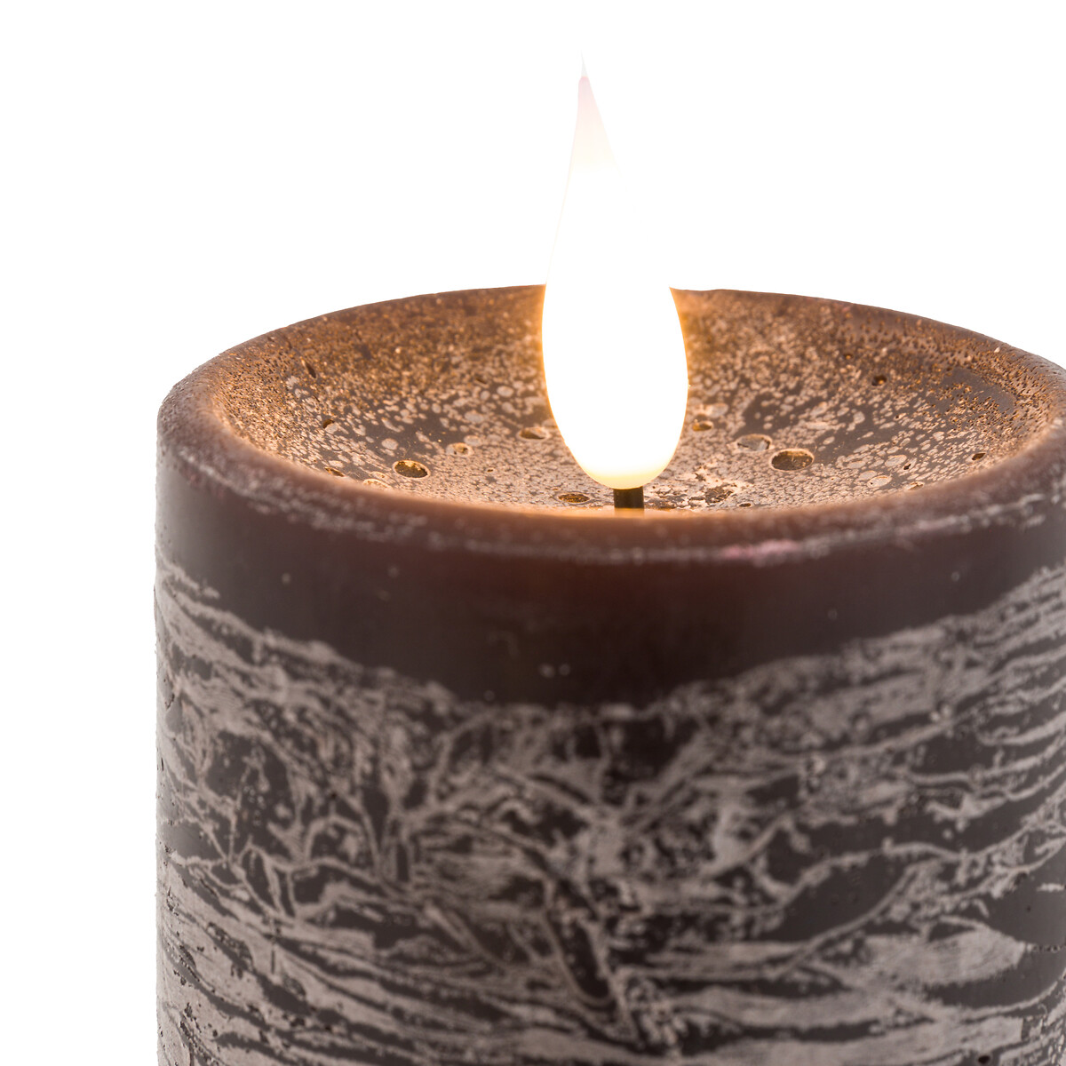 Set of 3 LED 1-Wick Candles in Mocha brown , ÉDITÉ