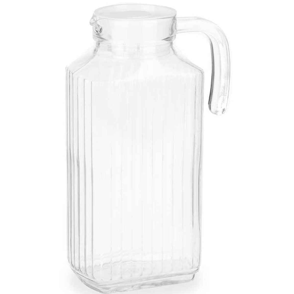 Carafe à jus de fruits ou eau en verre et bouchon plastique 1.8L transparent, WADIGA