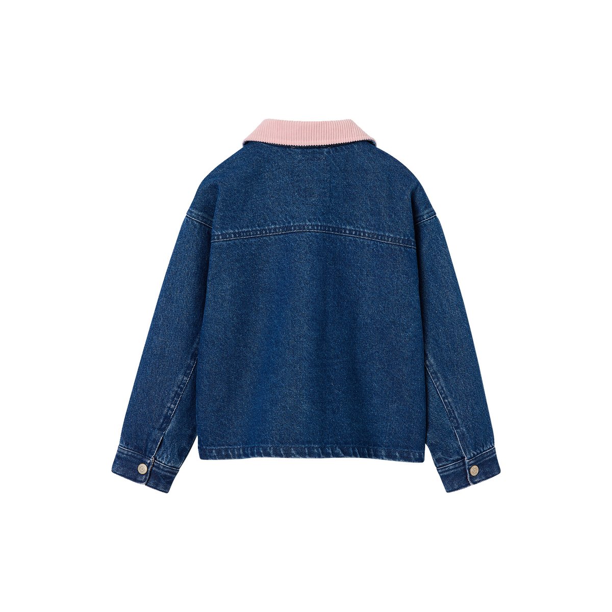 Veste denim col velours bleu moyen, VERTBAUDET