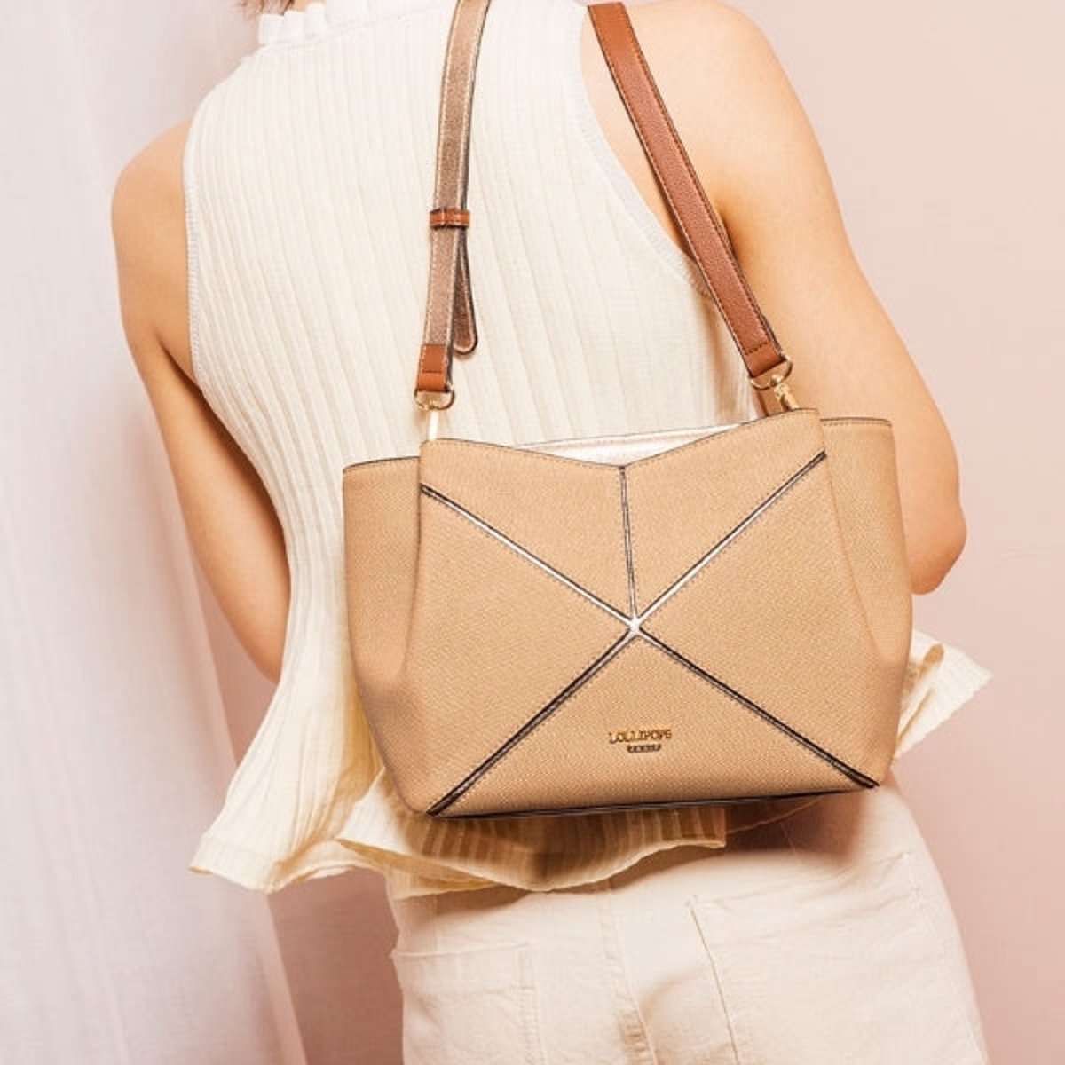 Sac multi poches Tamelia beige,doré, LOLLIPOPS