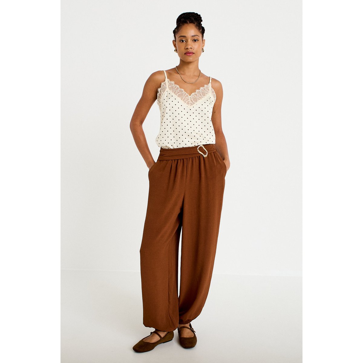 Pantalon bootcut taille standard marron, CACHE CACHE