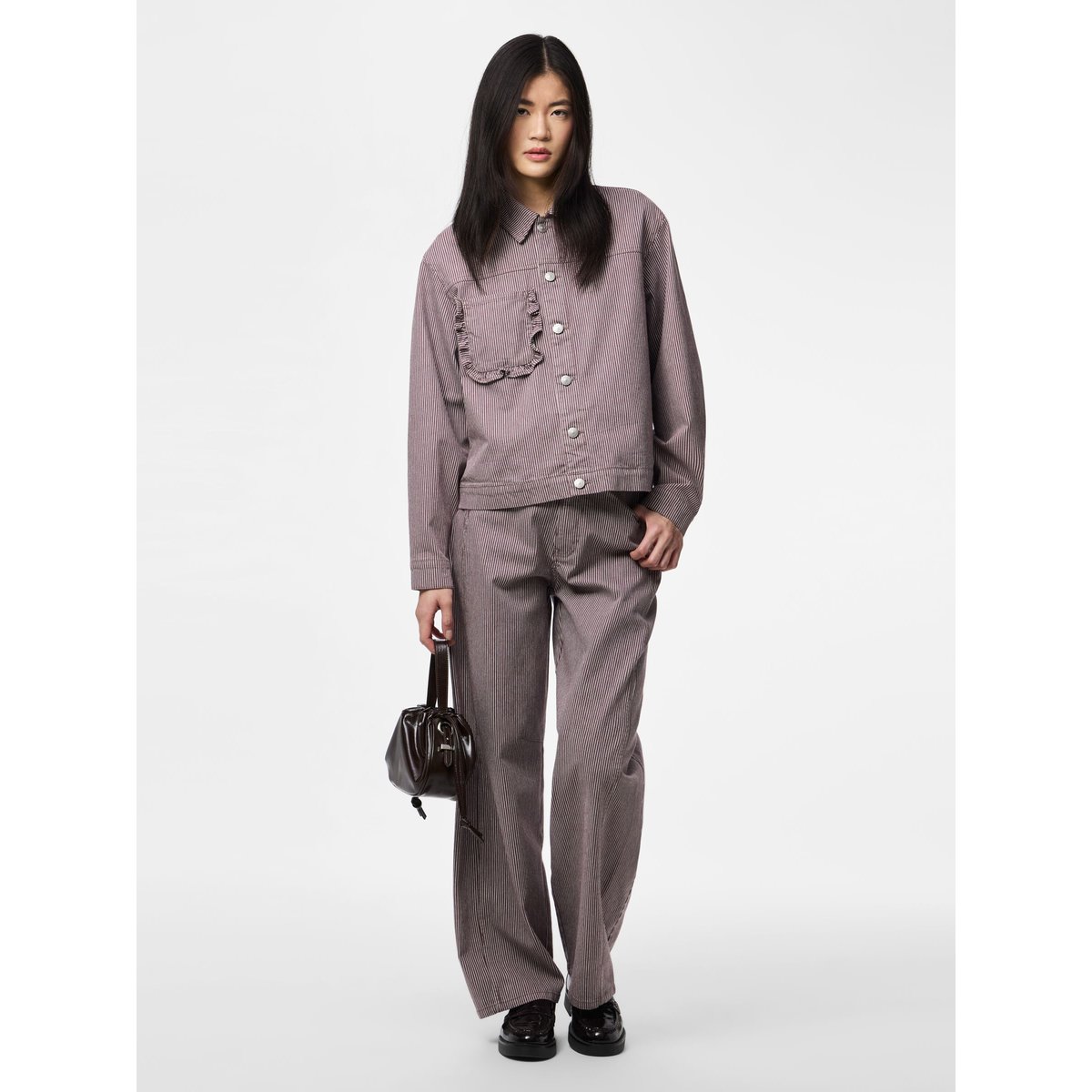 Jeans Barrel gris - sparrow, PIECES