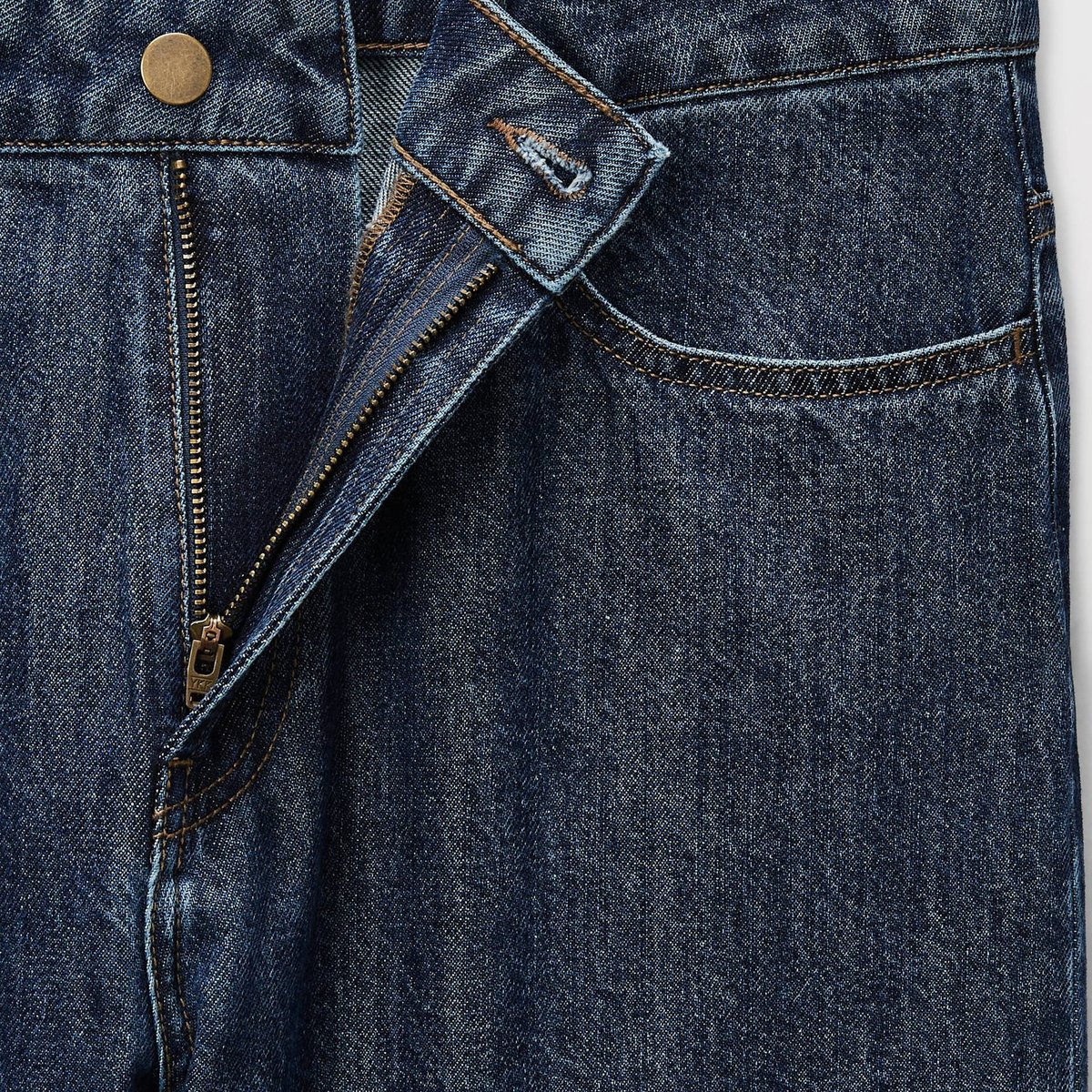 Jean droit élargi taille descendue stone denim, MONOPRIX