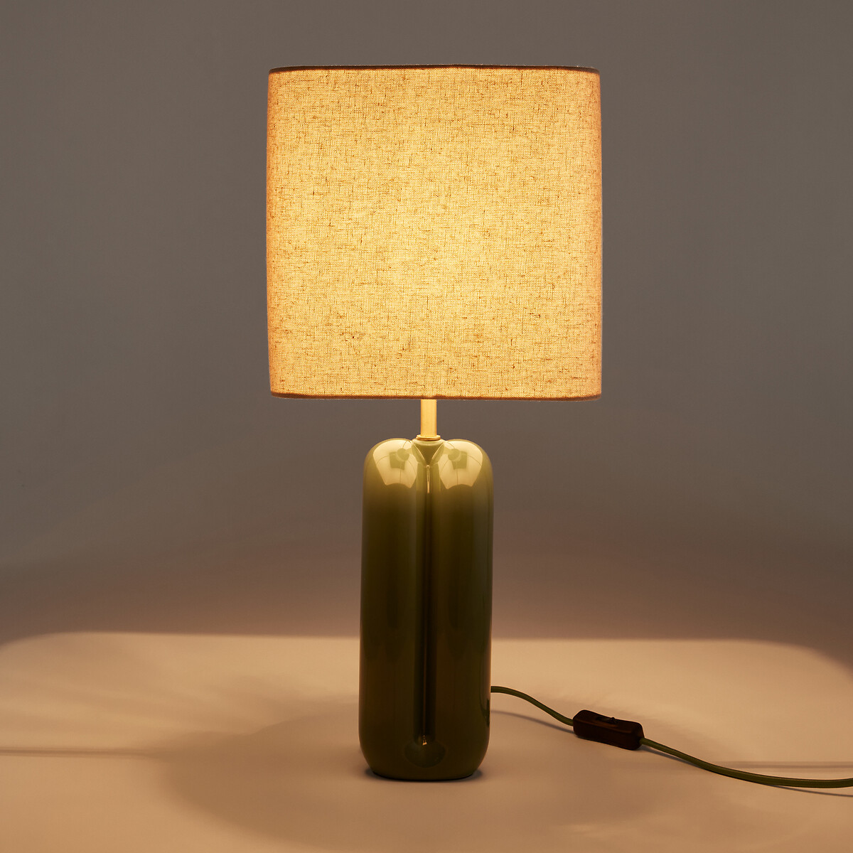 Lampe à poser céramique et lin, Malo sauge, LA REDOUTE INTERIEURS