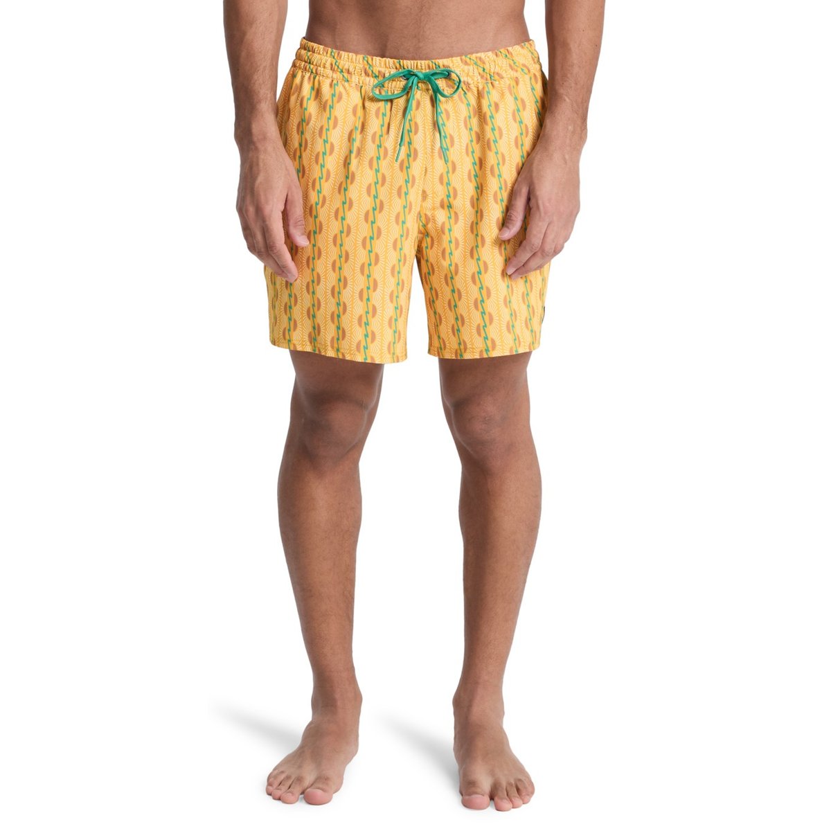 Short de bain STRETCH PRINTED VOLLEY 16" jaune mineral yellow horizon, QUIKSILVER