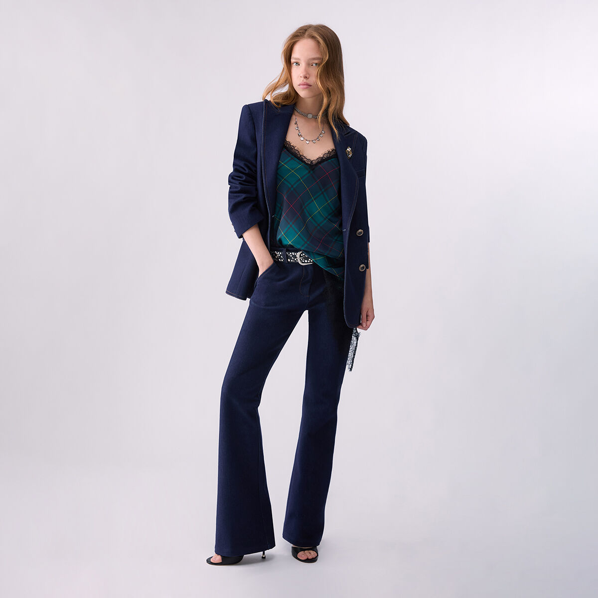Top avec détail dentelle vert, LIU JO