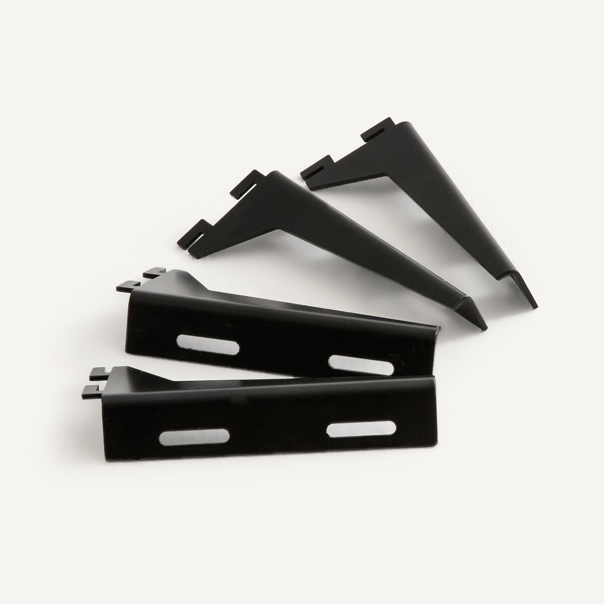 Lot de 4 équerres, pour bibliothèque modulable ARCHIVITA noir, AM.PM