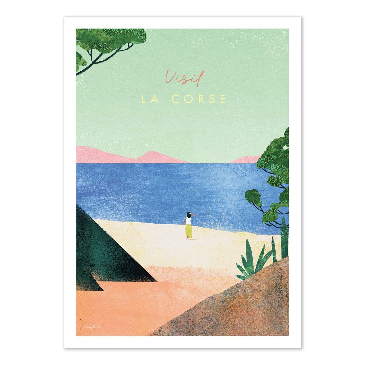 Affiche d'art - Visit La Corse - Henry Rivers couleur unique, WALL EDITIONS