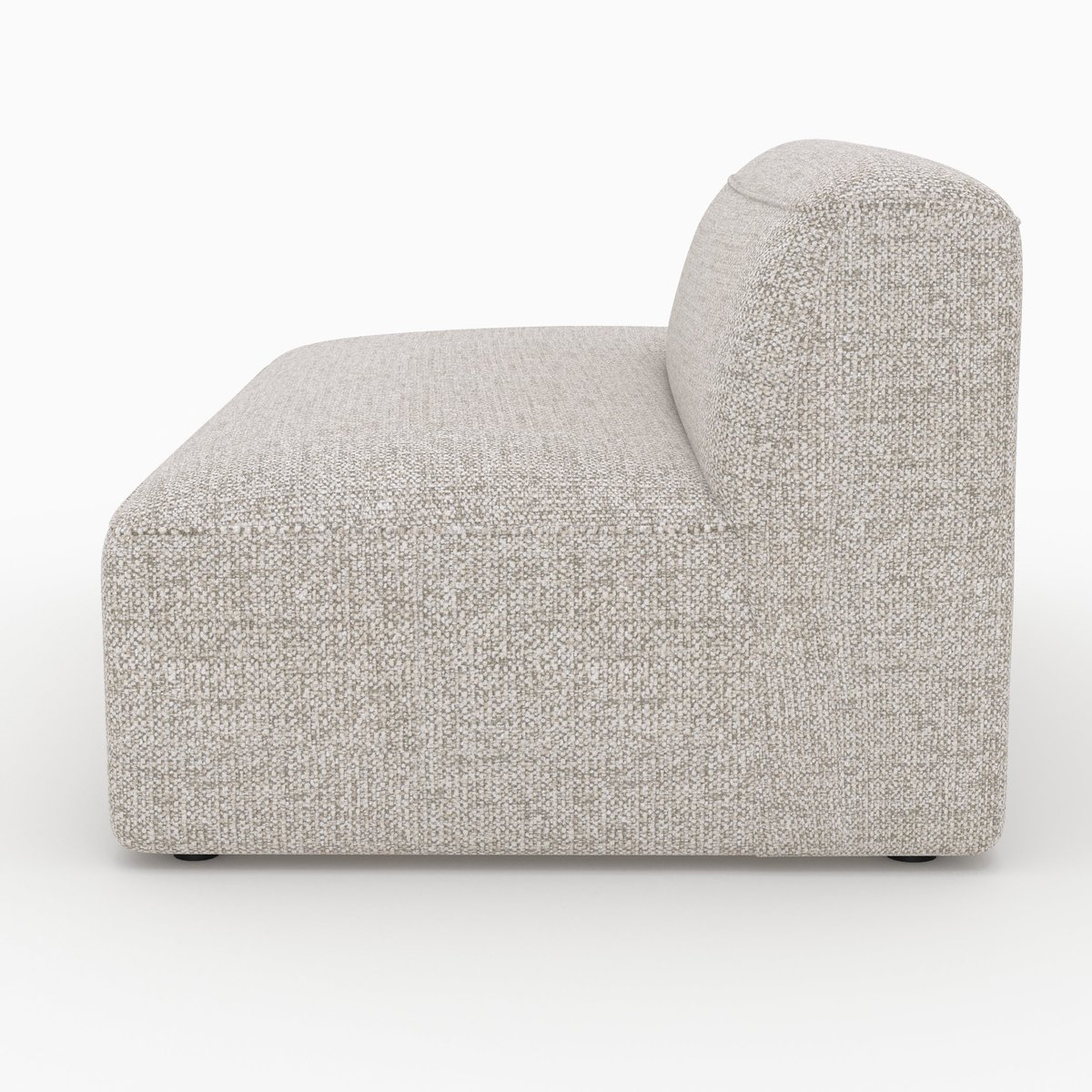 Méridienne dossier à droite pour canapé modulable en tissu - HESTIA beige, MAISON PAVANE