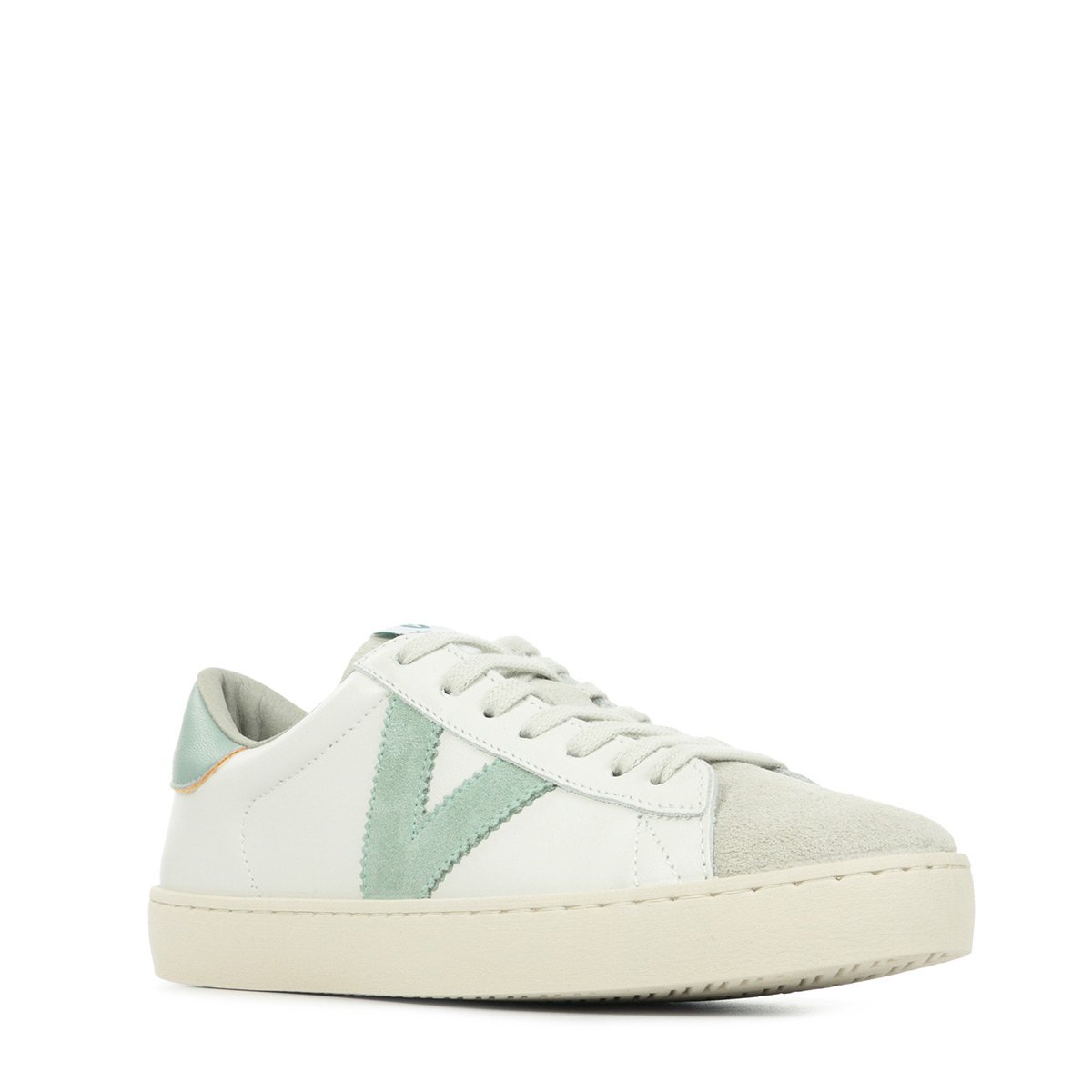 Baskets Berlin blanc/vert clair, VICTORIA