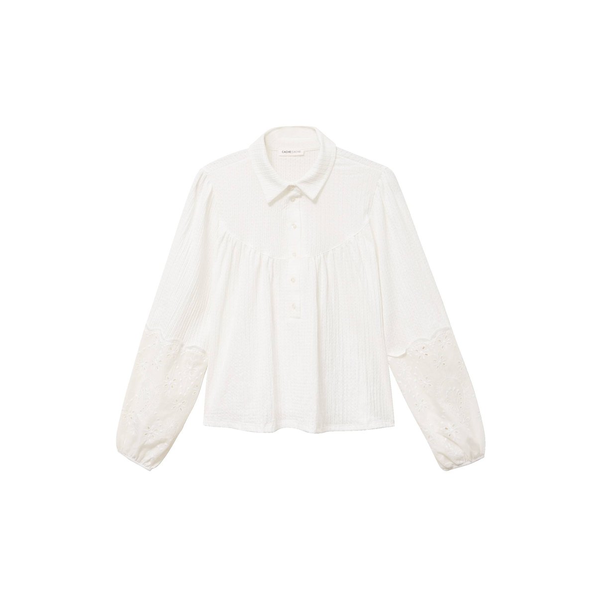 Blouse manches longues broderie ecru, CACHE CACHE