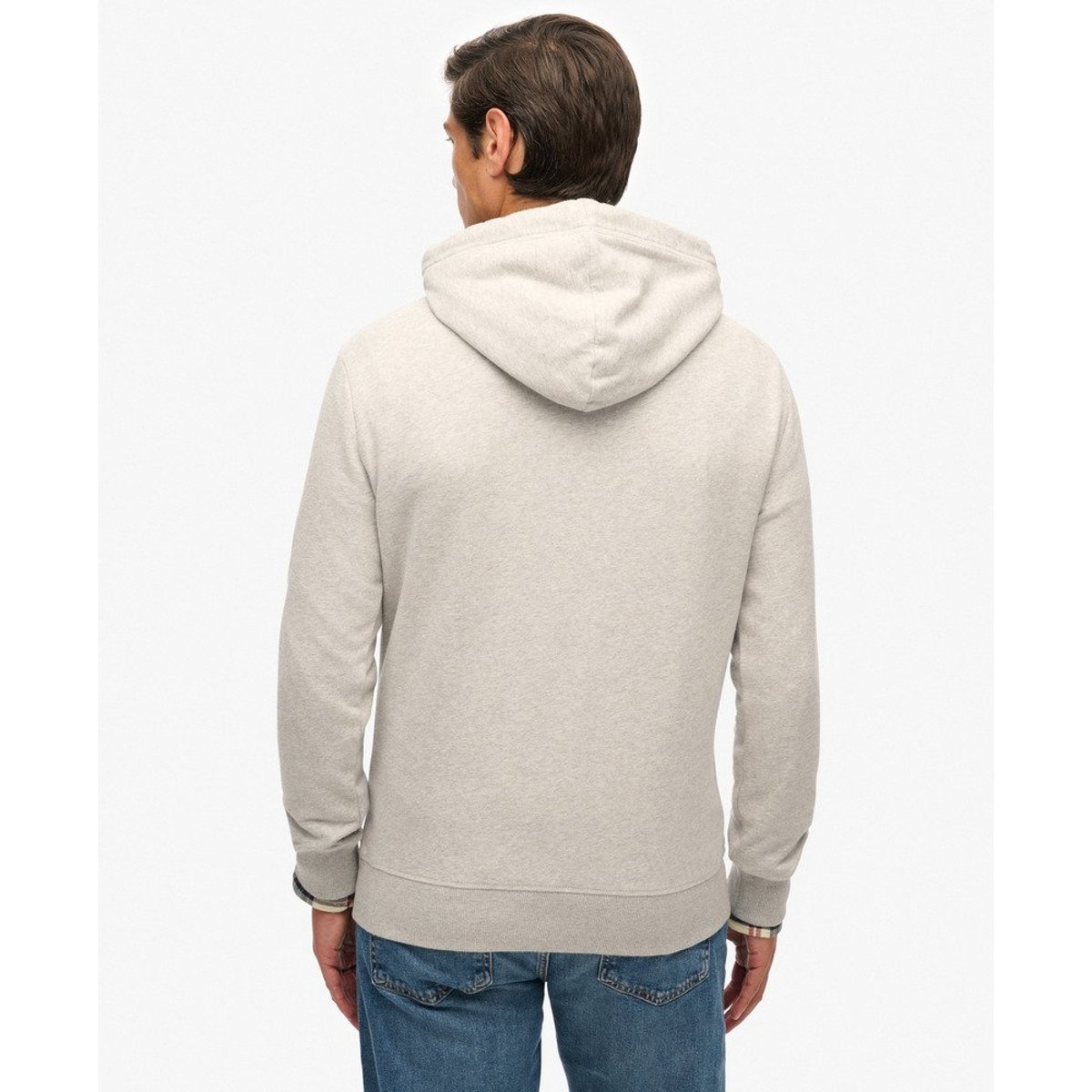 Sweat à capuche Vintage Logo Duo Classic gris glacier chiné, SUPERDRY
