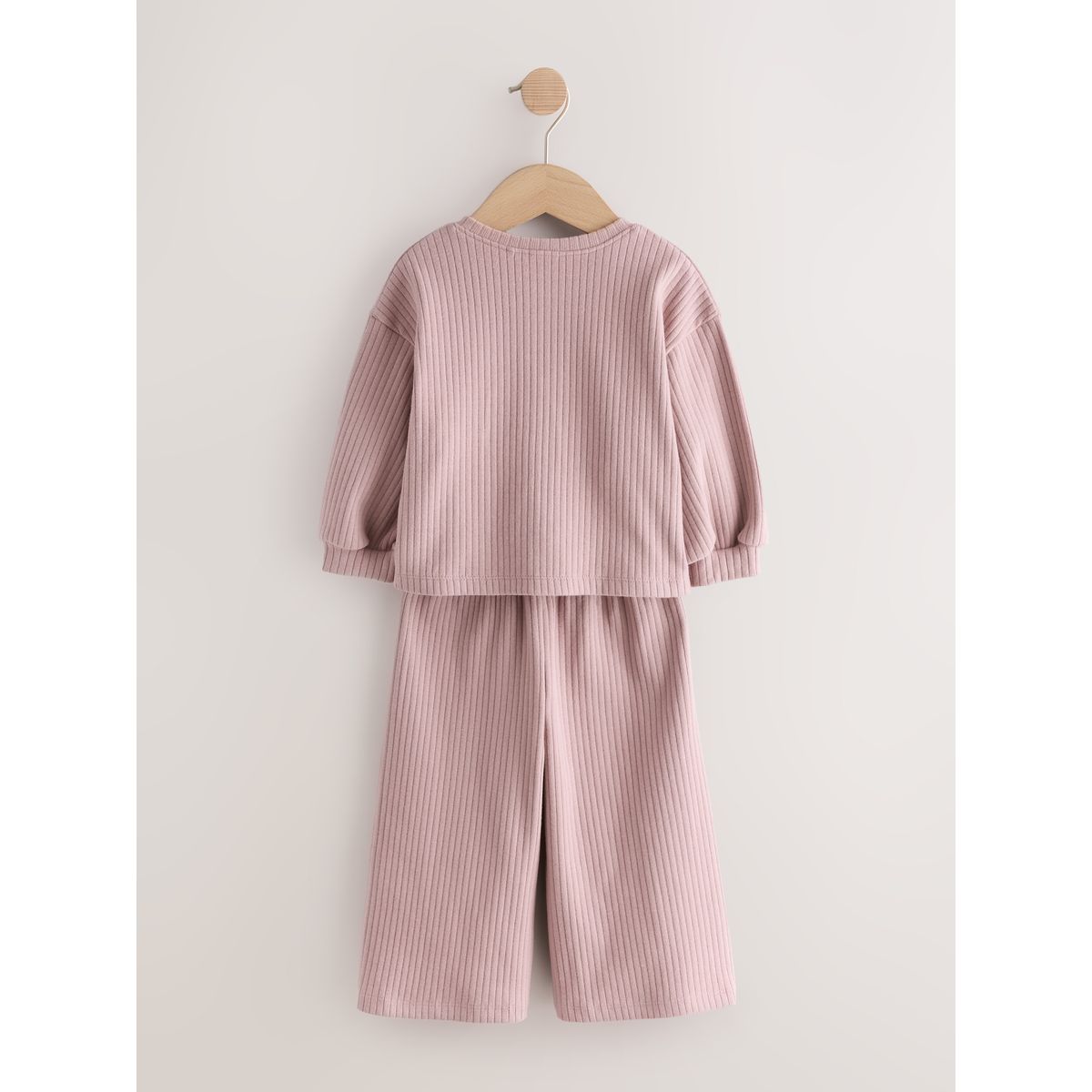 Ensemble cardigan côtelé et pantalon rose, NEXT