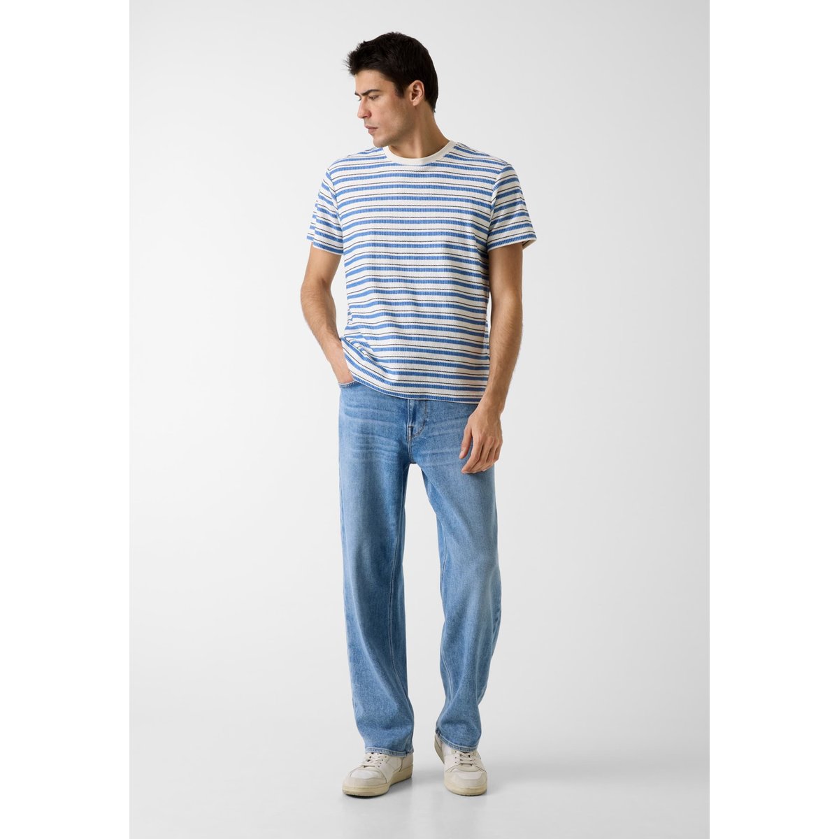 T-Shirt En Maille Rayé blau multi, GUESS