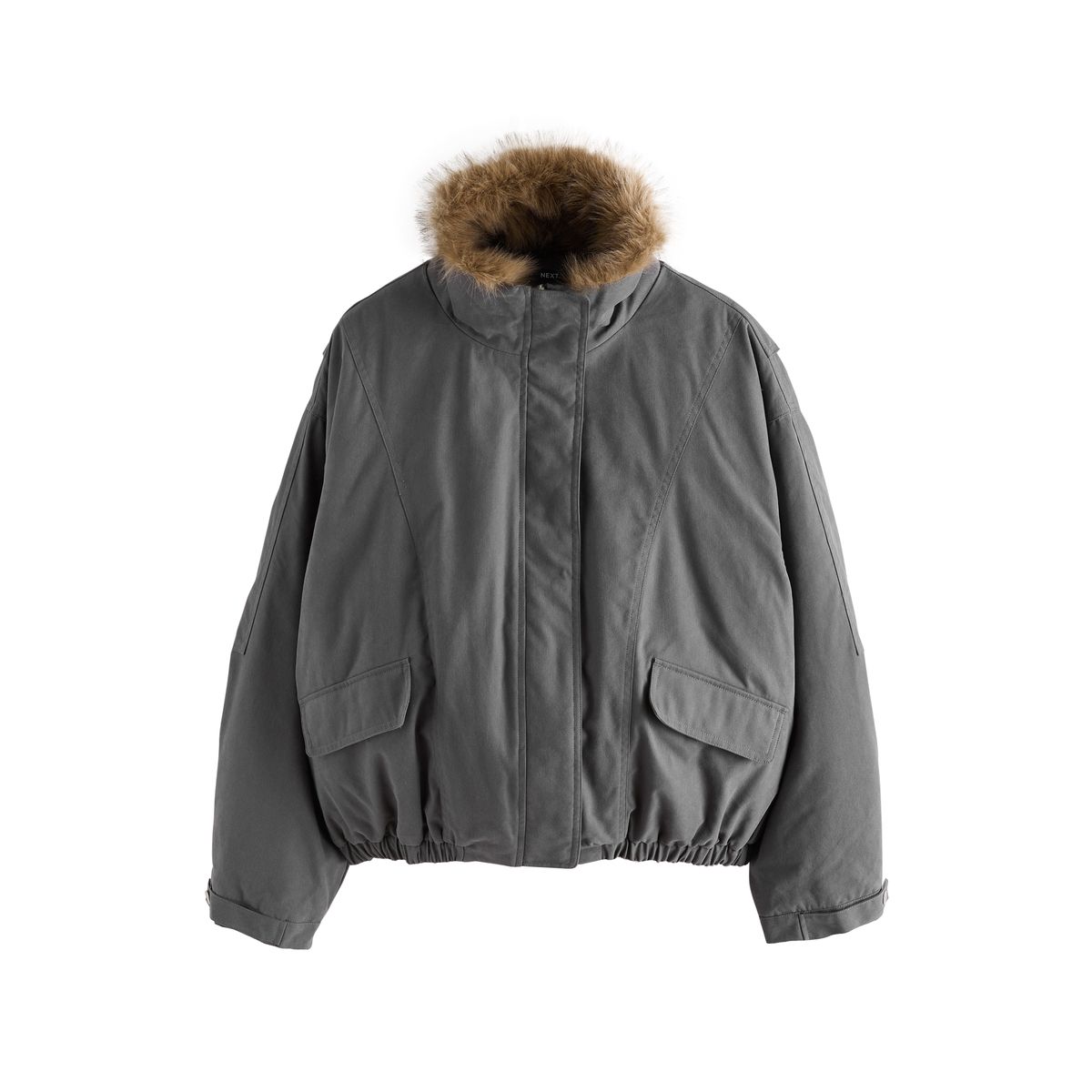 Bomber avec col en imitation fourrure gris anthracite, NEXT