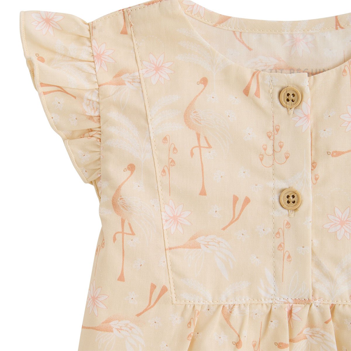 Blouse enfant en popeline Poésie d'été vanille, PETIT BEGUIN
