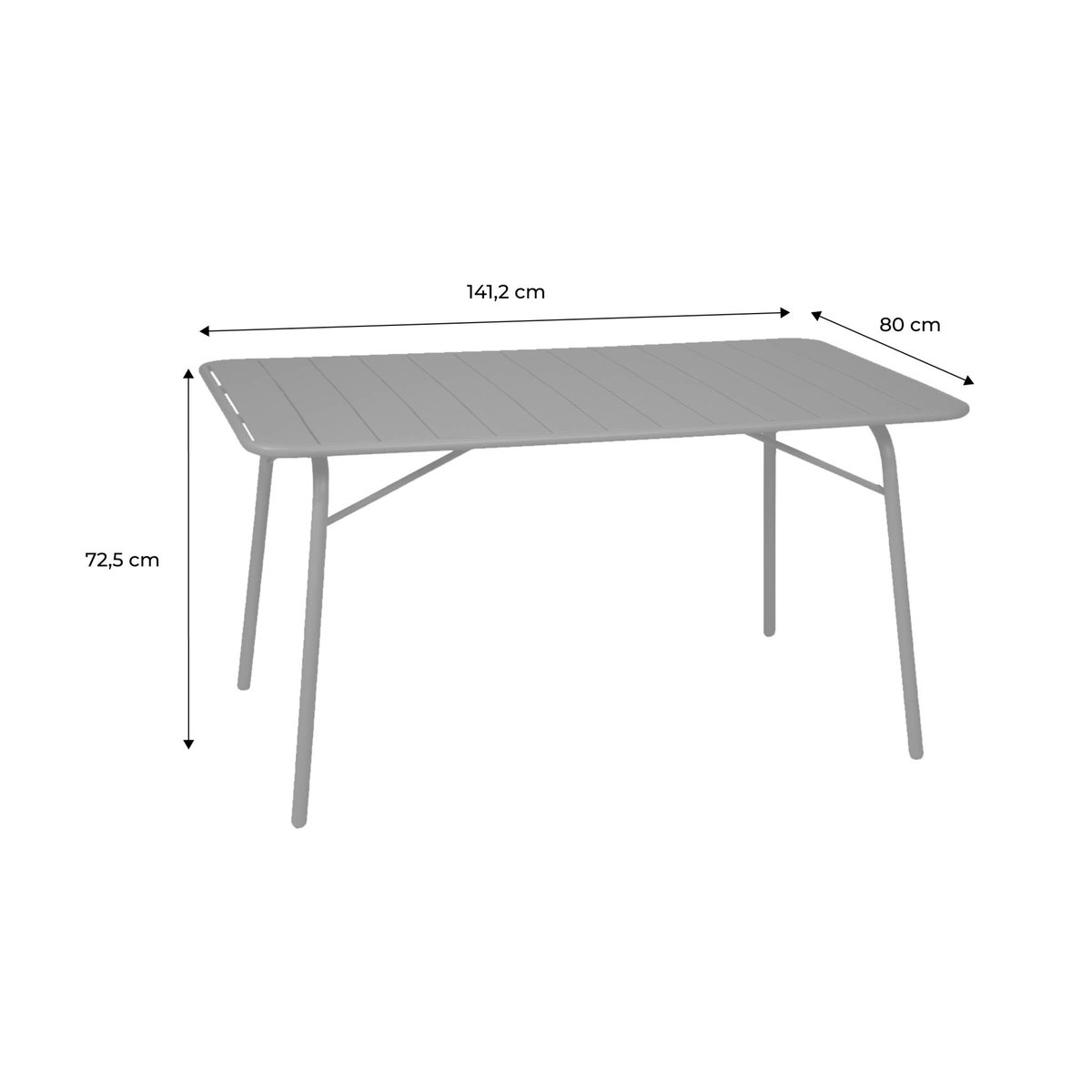 Table de jardin pliante métal 6 places AMELIA anthracite, SWEEEK